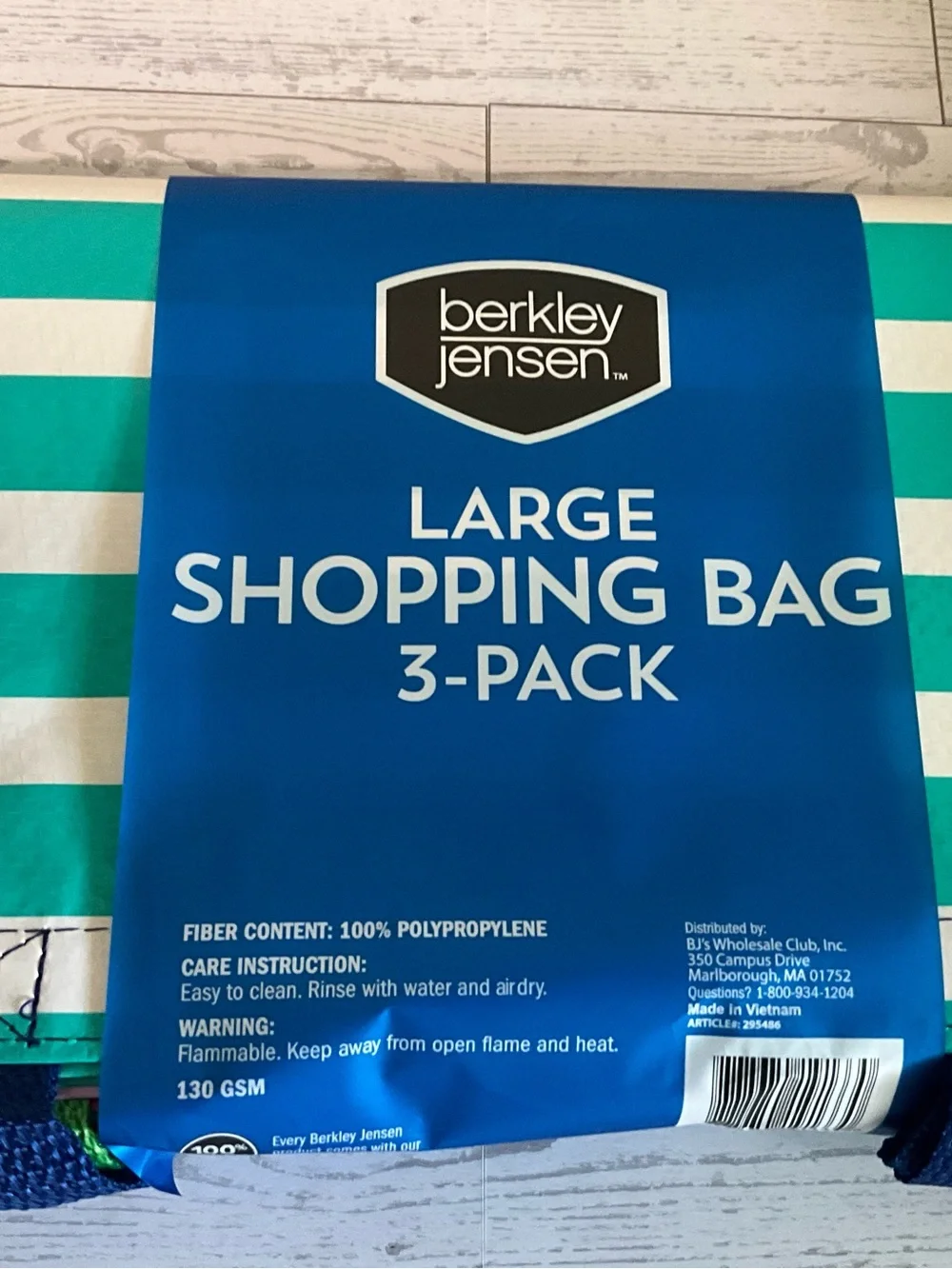 Berkley Jensen large Shopping Bag - 3 Pack new